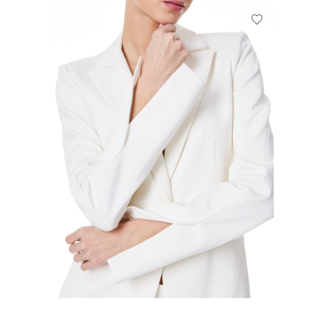 NEW WITH TAGS Alice & Olivia Breann fitted blazer off white size 0 - Picture 4 of 10
